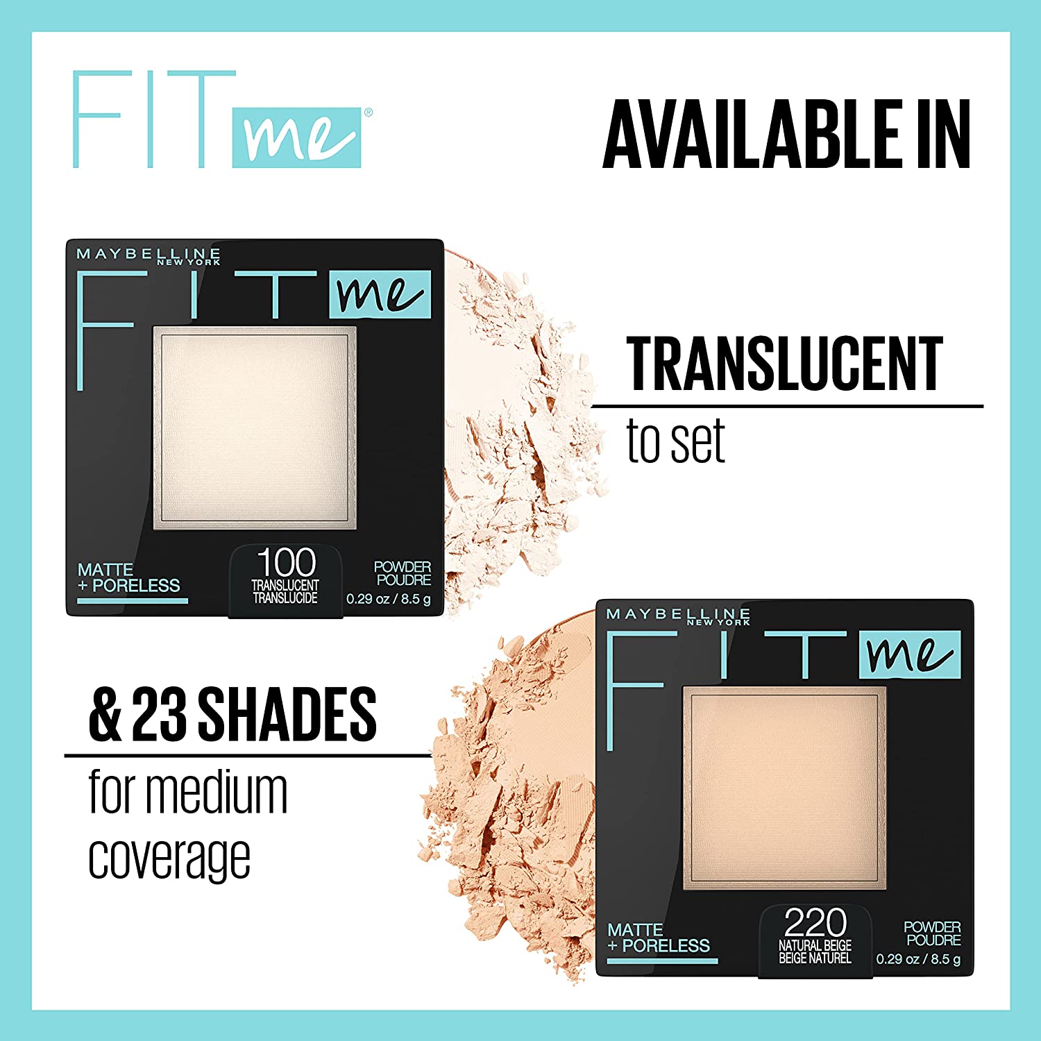 Maybelline Fit Me Matte + Poreless Pressed Face Powder Makeup, Translucent, 1 Count - Image 6